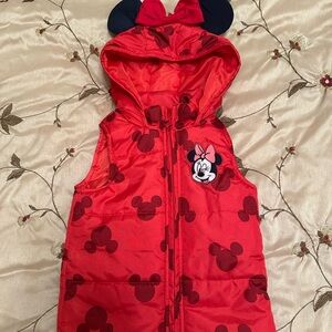Red Minnie Mouse Hooded Vest